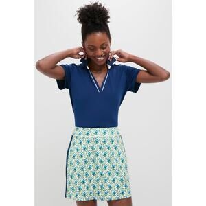 TUCKERNUCK Navy and White Short Sleeve Performance Jersey Caroline Polo XXL NWT